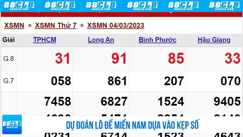 Dự đoán lô đề miền nam dựa vào kẹp số