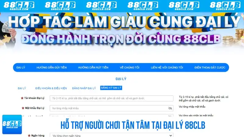 Hỗ trợ người chơi tận tâm tại đại lý 88CLB