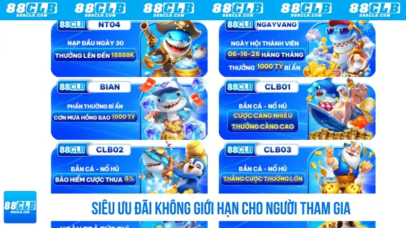 Siêu ưu đãi không giới hạn cho player