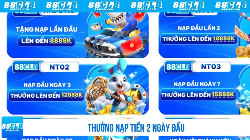 Thưởng nạp tiền 2 ngày đầu